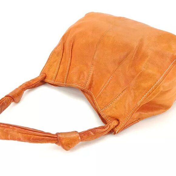 miumiu Shoulder bag Logo Orange Gold Woman Authentic - Picture 4 of 6